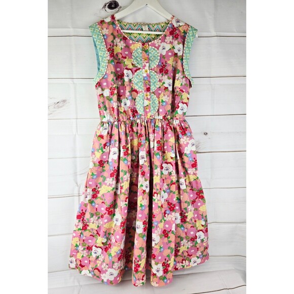 Matilda Jane - Leah Dress - Floral Pink Blue Button Casual Party - Women’s X-Lg - Picture 1 of 8